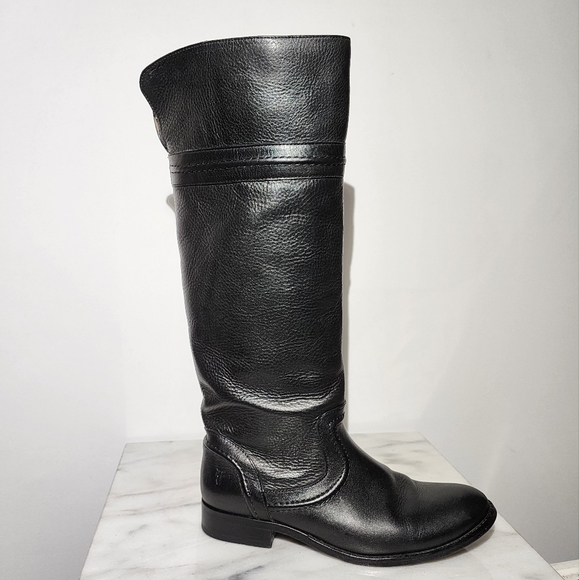 Frye Shoes - FRYE Melissa Black Leather Tall Pull-on Boots